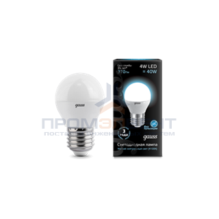 Лампа Gauss LED Globe 4W E27 4100K 1/10/50